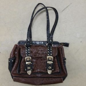 Faux Croc Lucidity satchel vegan leather goldtone hardware nwot